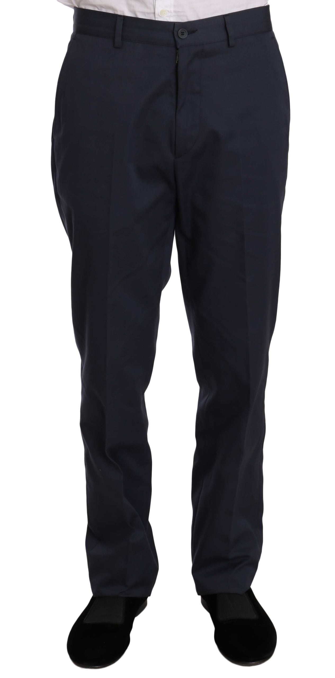 Romeo Gigli Men's Two Piece 3 Button Cotton Blue Solid Suit