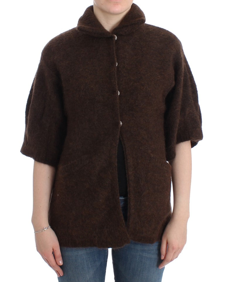 Cavalli Women's Brown mohair knitted cardigan