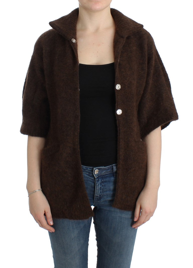 Cavalli Women's Brown mohair knitted cardigan