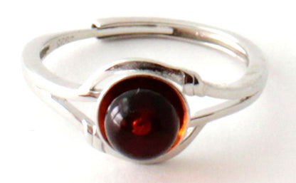 RRP-3S Silver Ring With Cognac Amber-0