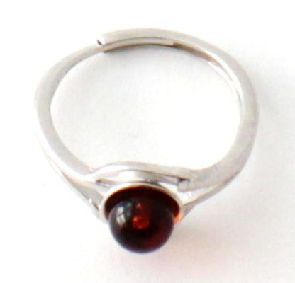 RRP-3S Silver Ring With Cognac Amber-3