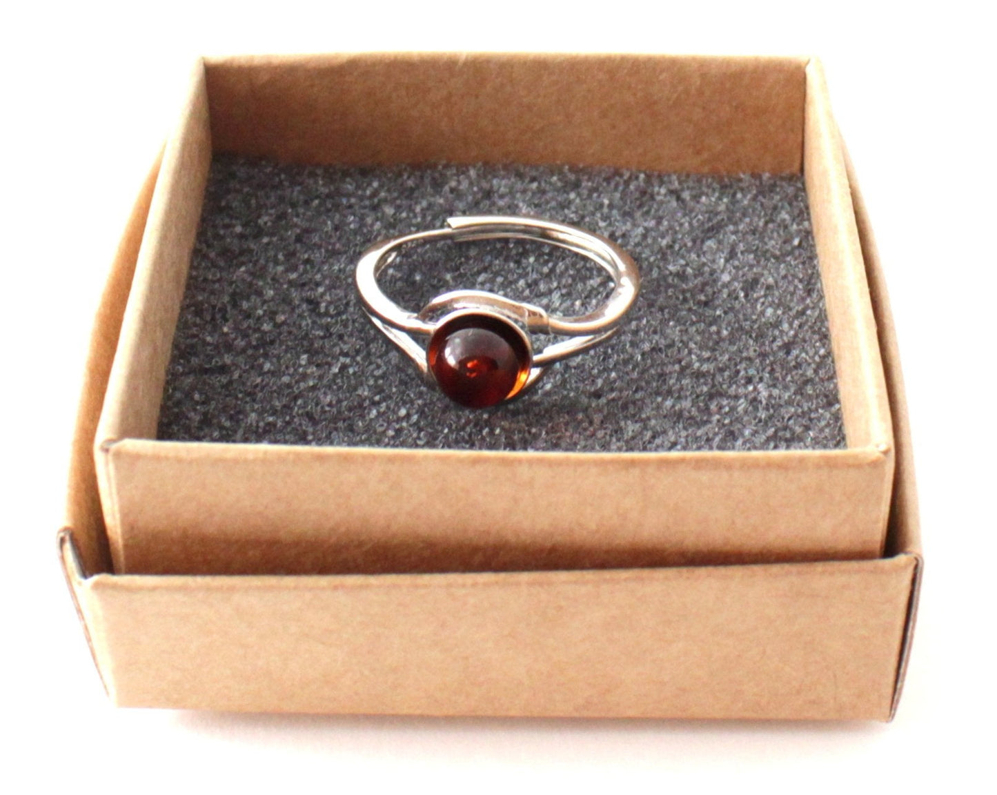 RRP-3S Silver Ring With Cognac Amber-1