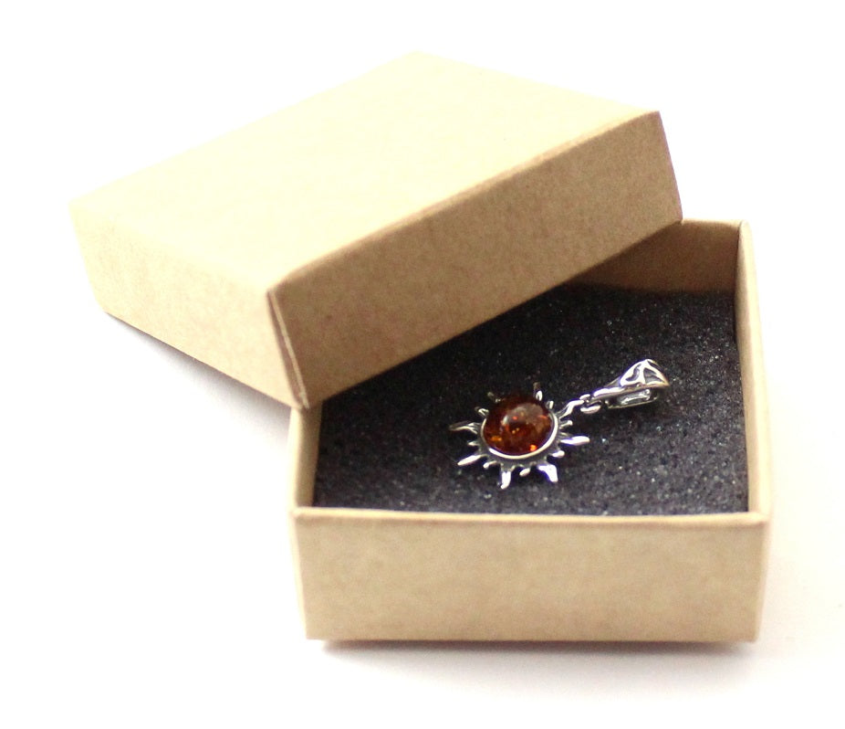 PSP-3 Silver and Amber Sun Cognac Pendant-1