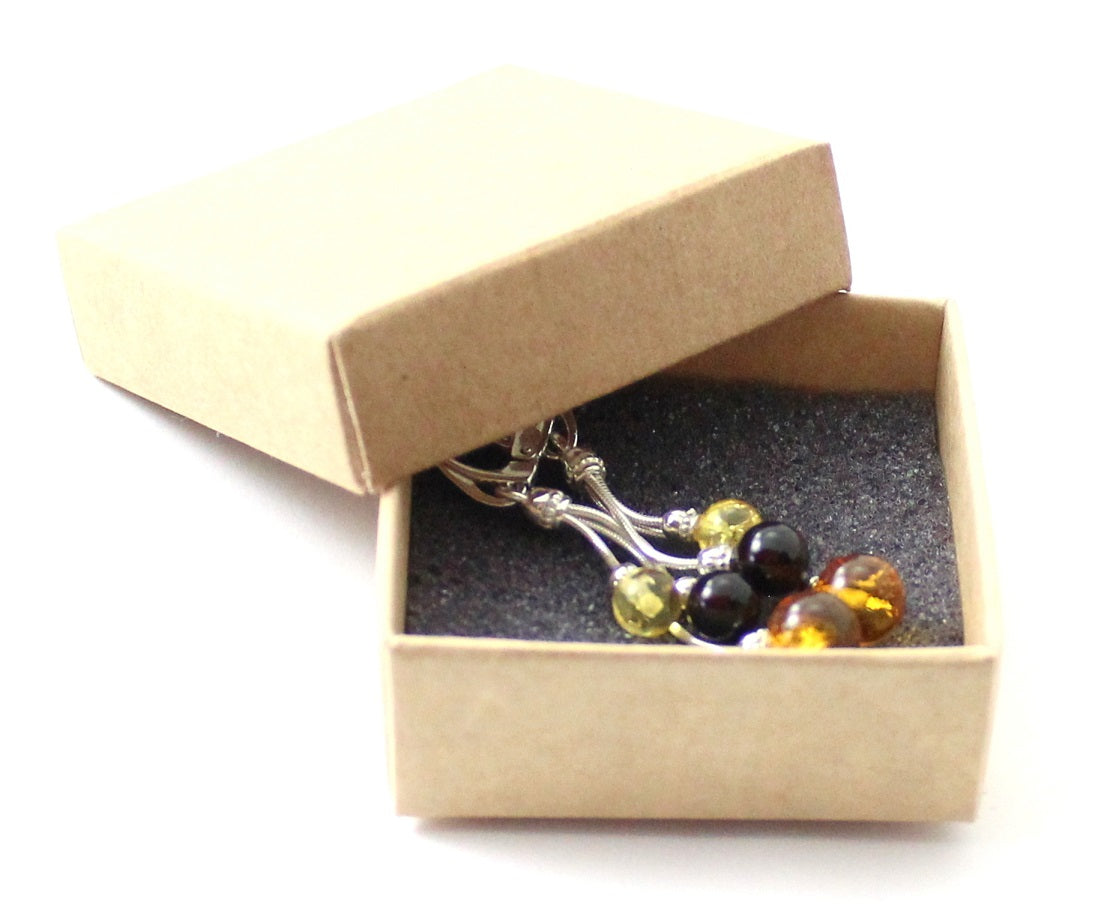 Baltic Amber Long Coloured Drop Earrings-1