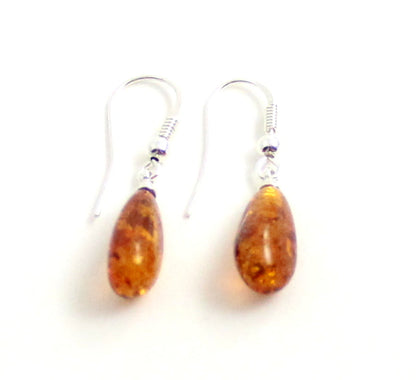 EDP-3D Drop Earrings With Amber Cognac and Silver-4