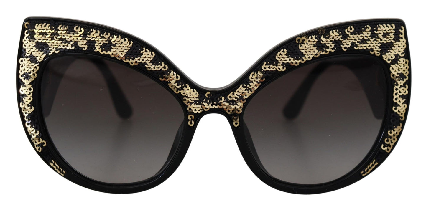 Black Gold Sequin Butterfly Polarized DG4326 Sunglasses