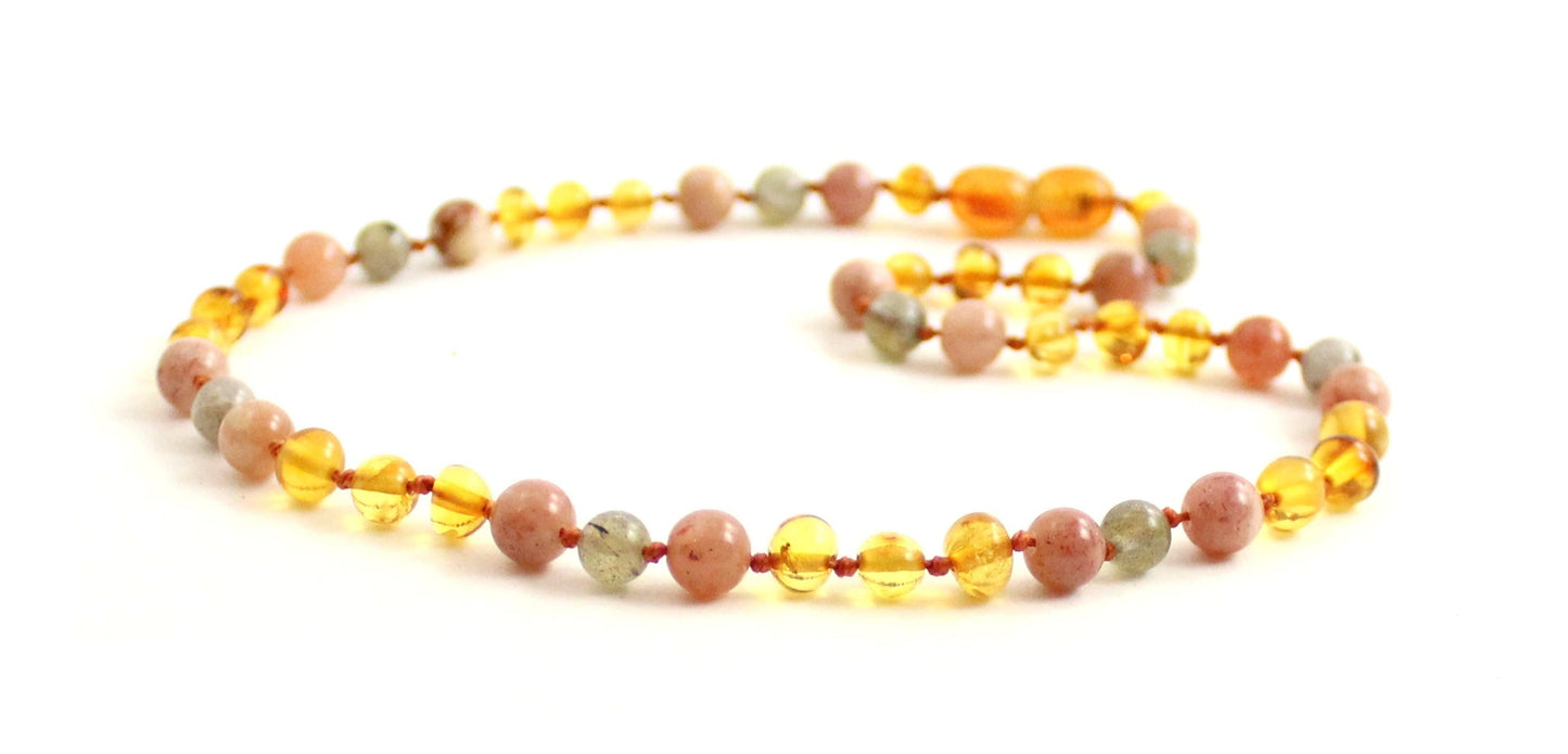 Baltic Amber and Sunstone Necklaces-2
