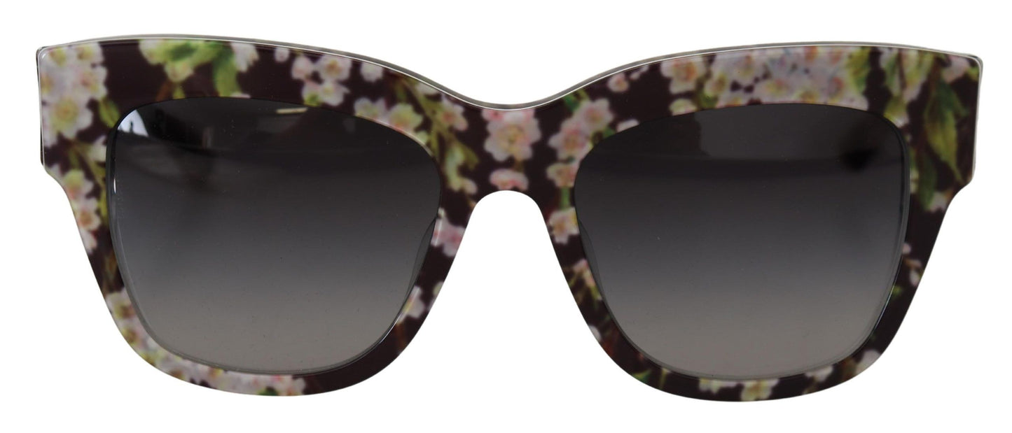 Black Floral Acetate Rectangle Shades DG4231F Sunglasses