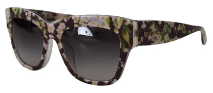 Black Floral Acetate Rectangle Shades DG4231F Sunglasses