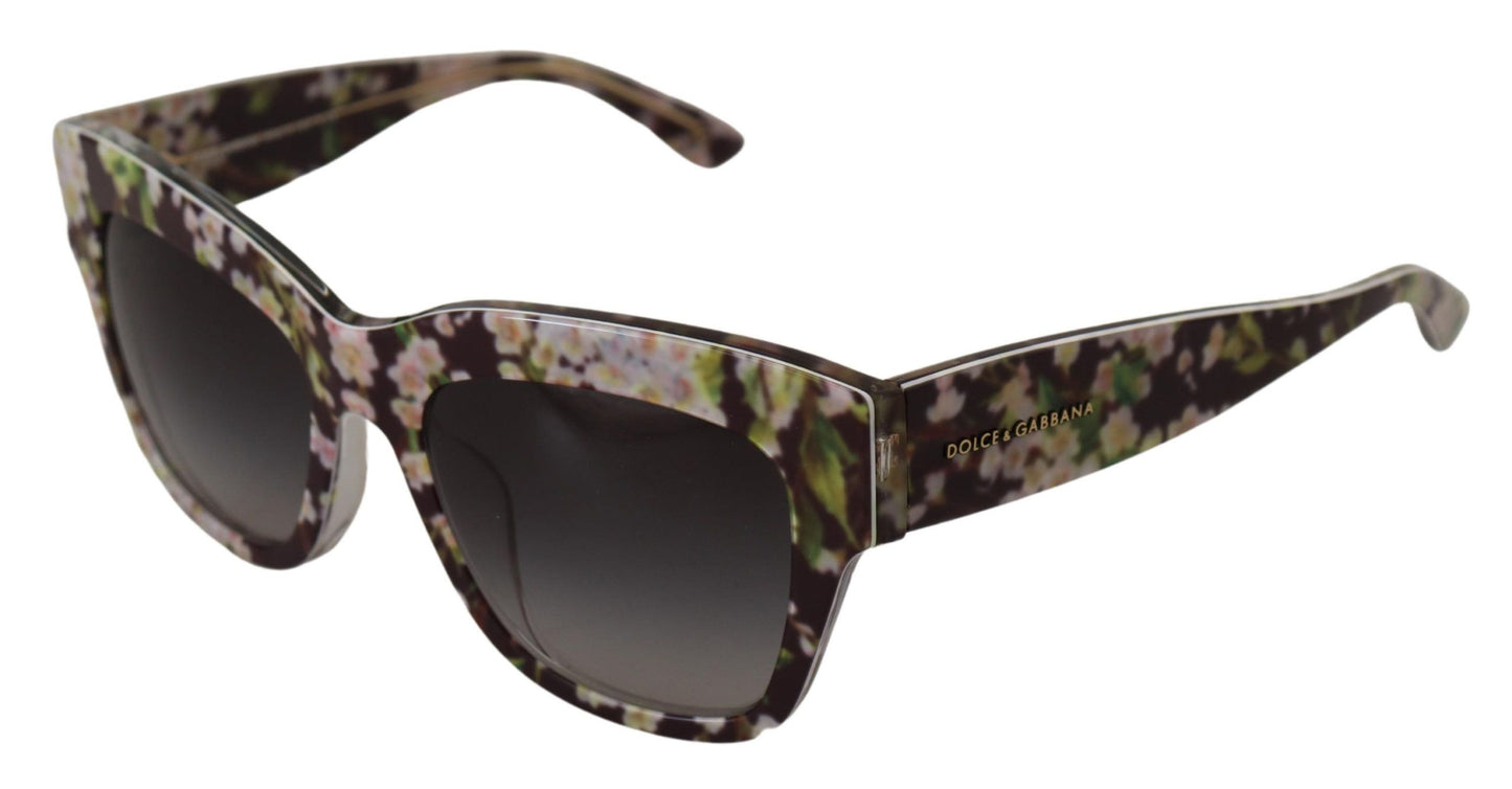 Black Floral Acetate Rectangle Shades DG4231F Sunglasses