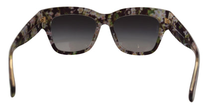 Black Floral Acetate Rectangle Shades DG4231F Sunglasses