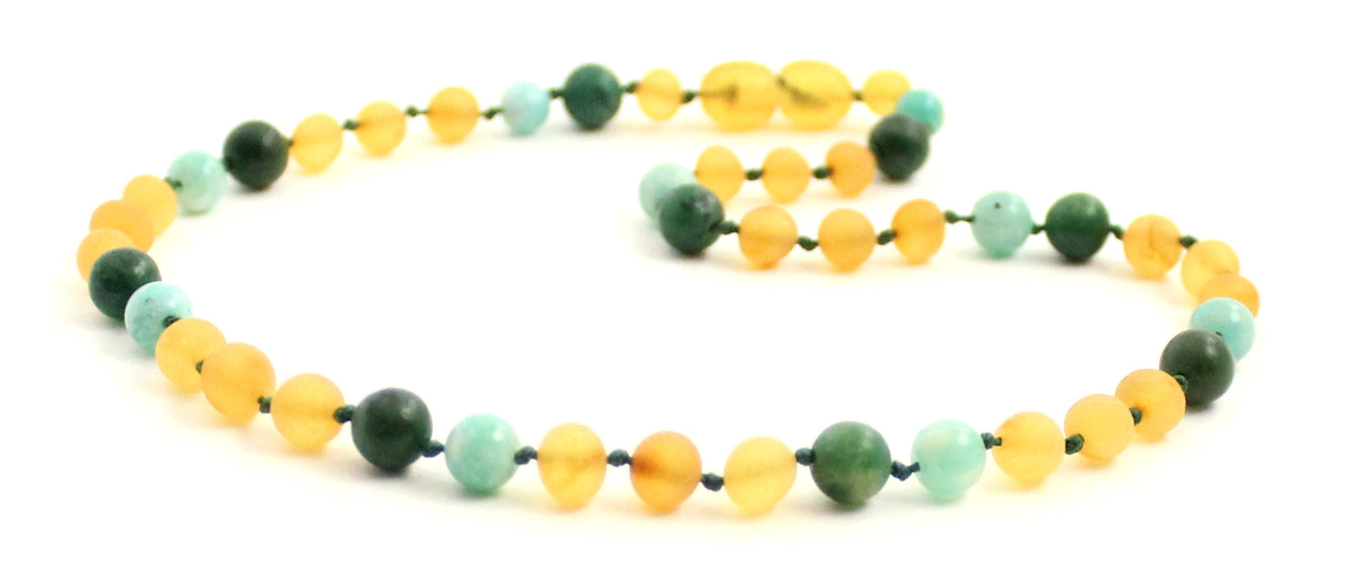 Amber and Amazonite Gemstone Necklaces-3