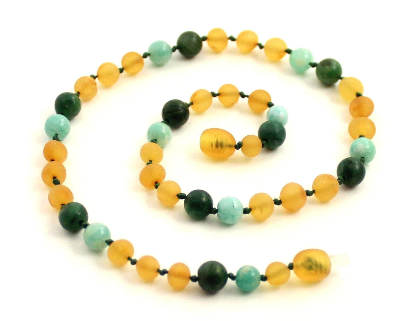 Amber and Amazonite Gemstone Necklaces-0