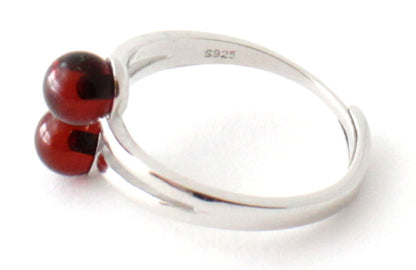 RRP-4S2 Silver Ring With Baltic Amber Beads-2