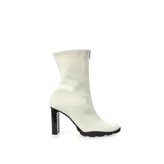 Elegant Neoprene Ankle Boots in White