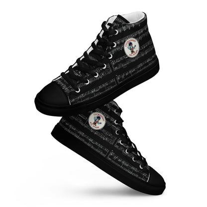 Black Cuckoofest '24 Men’s High Top Canvas Shoes