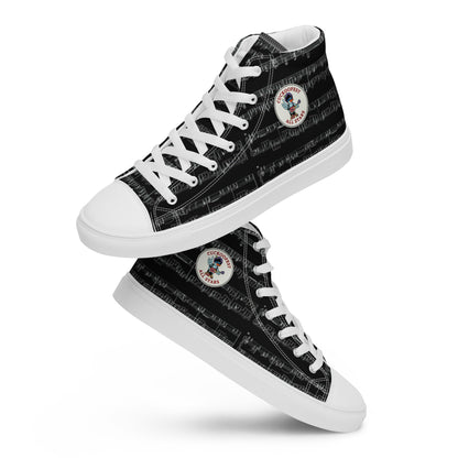 Black Cuckoofest '24 Men’s High Top Canvas Shoes