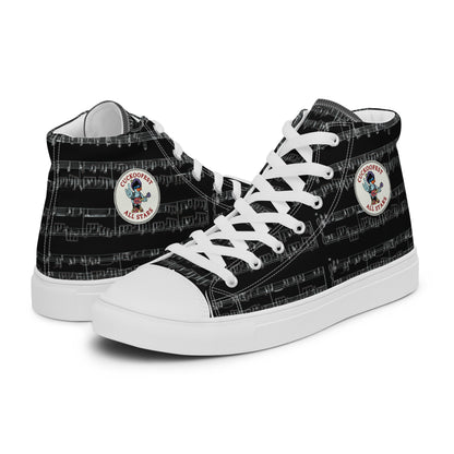 Black Cuckoofest '24 Men’s High Top Canvas Shoes