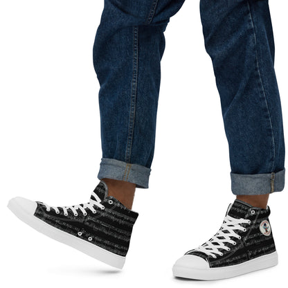 Black Cuckoofest '24 Men’s High Top Canvas Shoes