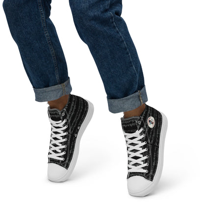 Black Cuckoofest '24 Men’s High Top Canvas Shoes