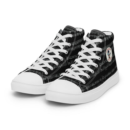 Black Cuckoofest '24 Men’s High Top Canvas Shoes