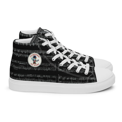 Black Cuckoofest '24 Men’s High Top Canvas Shoes