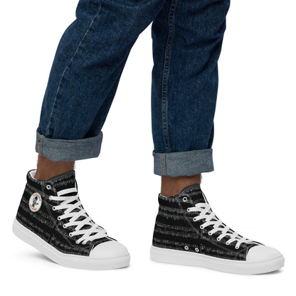 Black Cuckoofest '24 Men’s High Top Canvas Shoes