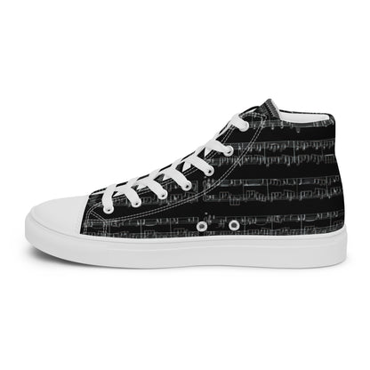 Black Cuckoofest '24 Men’s High Top Canvas Shoes