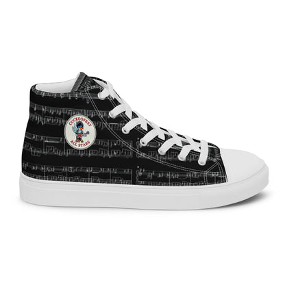 Black Cuckoofest '24 Men’s High Top Canvas Shoes