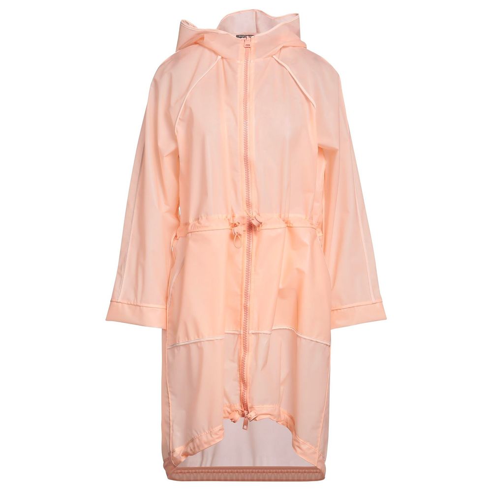 Elisabetta Franchi Pink Long Waterproof Jacket with Hood