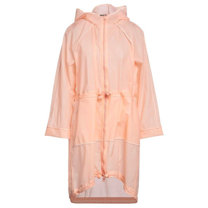 Elisabetta Franchi Pink Long Waterproof Jacket with Hood