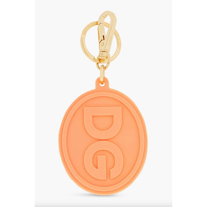 Elegant Orange Keychain with Gold Hardware