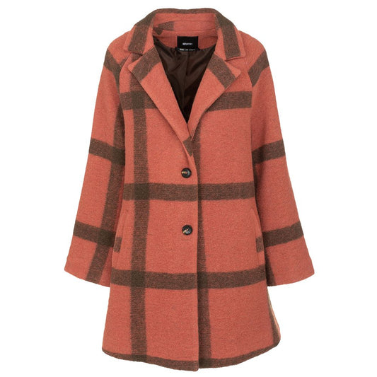 Imperfect Women's Pink & Brown Wool Coat