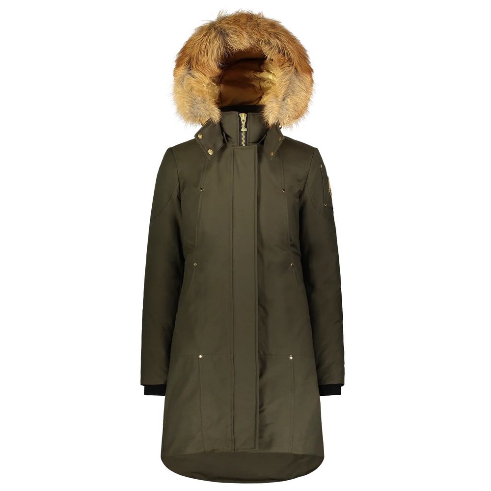 Moose Knuckles Women's Army Green Cotton Gold Stirling Parka Jacket