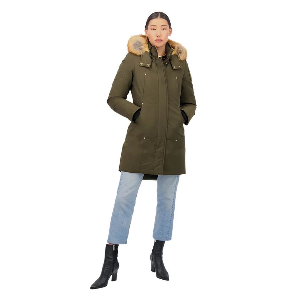Moose Knuckles Women's Army Green Cotton Gold Stirling Parka Jacket