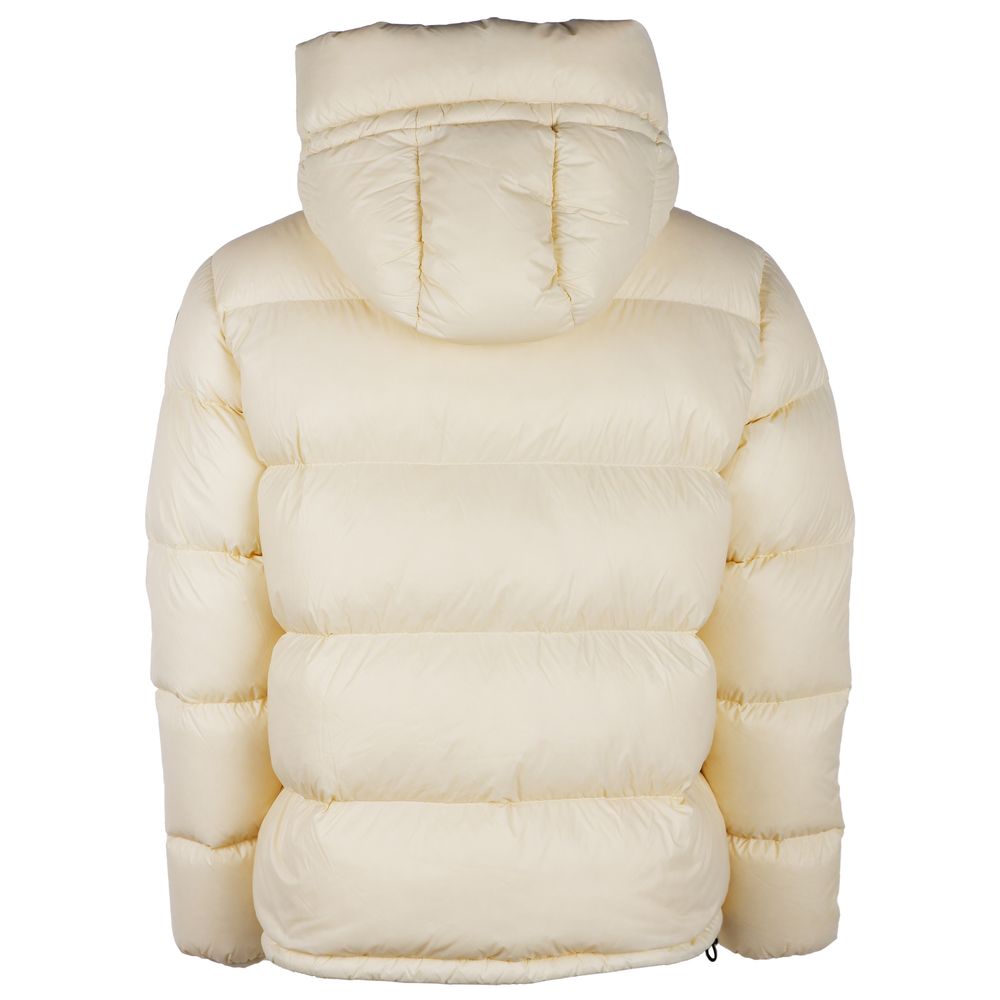Centogrammi Women's Cream White Nylon Puffer Jacket with Hood