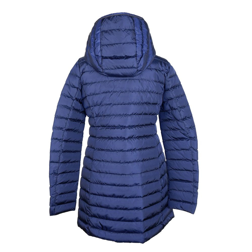 Add Women's Blue Medium Puff Coat with Hood