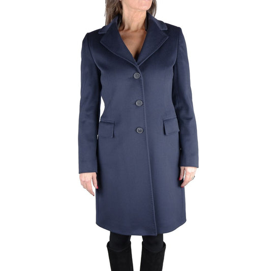 Loro Piana Women's Blue Virgin Wool Long Winter Coat