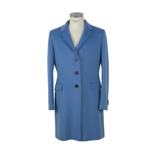 Women's Light Blue Loror Piana Wool Single Breasted Coat
