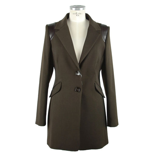 Emilio Romanelli Ladies' Brown Polyester Single Breasted Over Coat