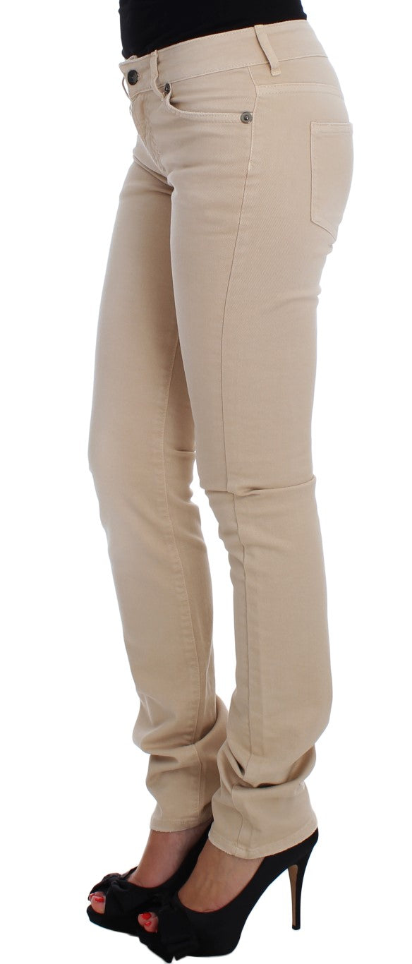 Beige Wash Slim Fit Cotton Stretch Jeans - Designed by Cavalli Available to Buy at a Discounted Price on Moon Behind The Hill Online Designer Discount Store