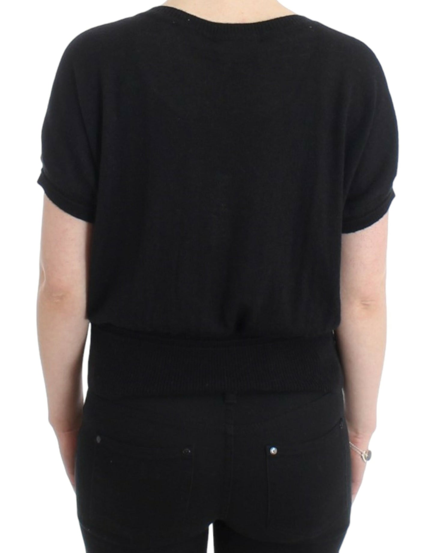 Cavalli Women's Black short sleeved jumper