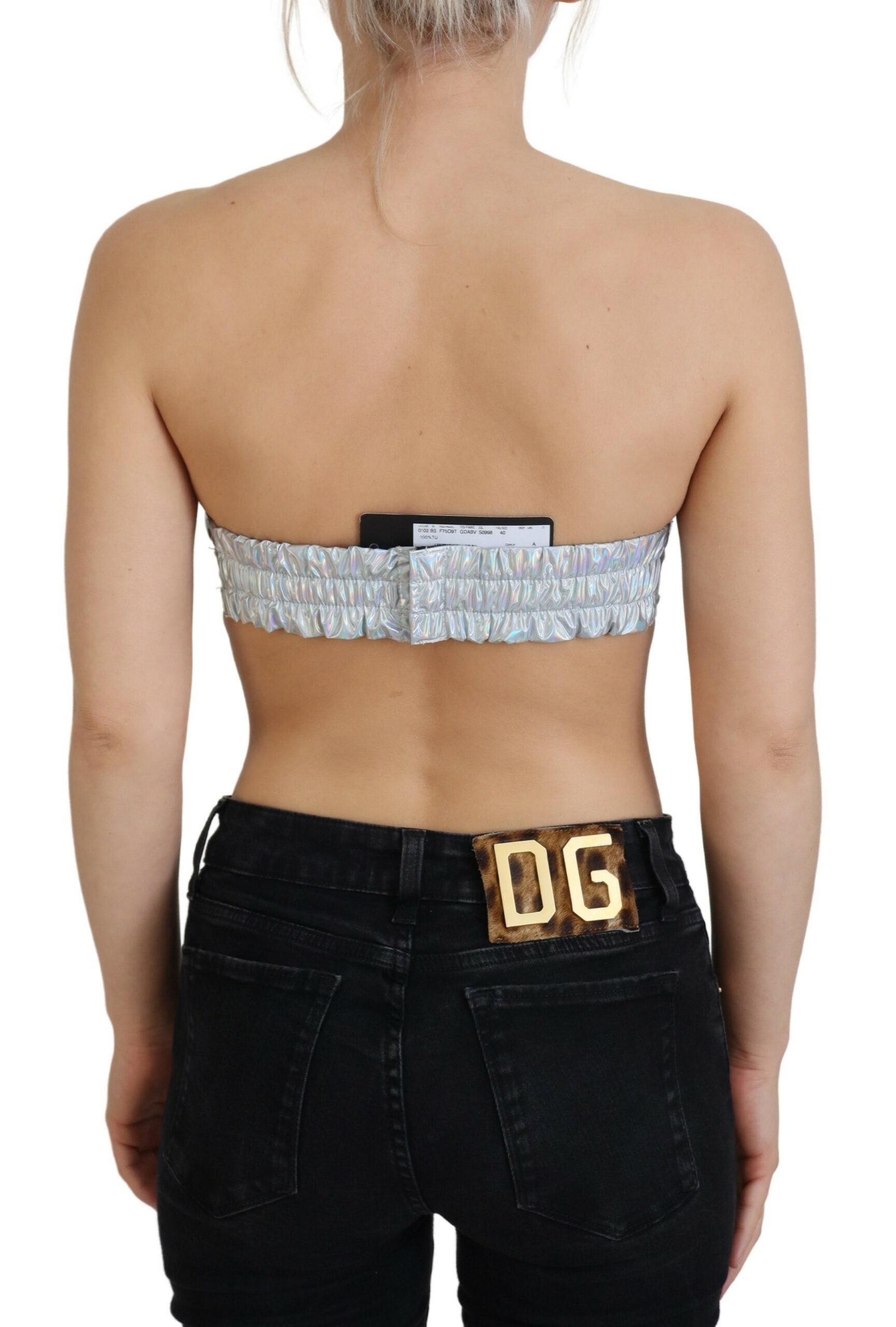 Dolce & Gabbana Silver Holographic Effect Bustier Brassiere Top – Moon  Behind The Hill