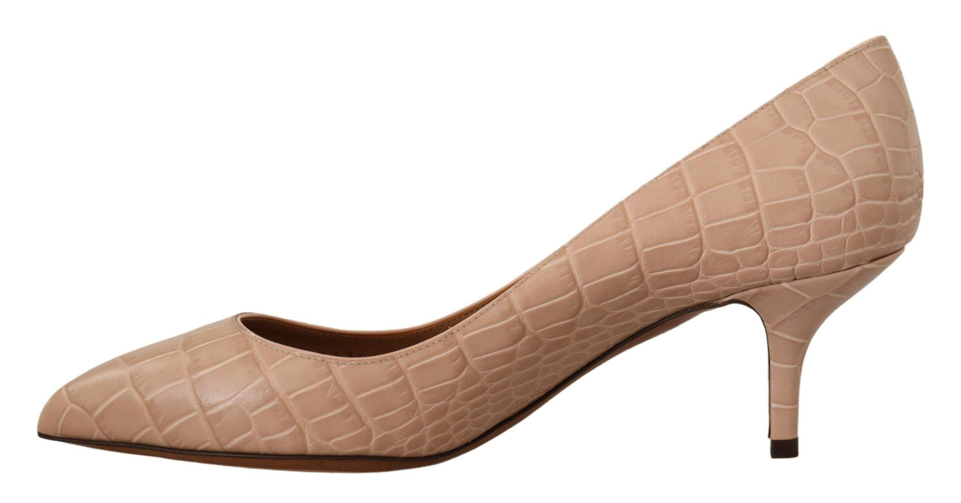 Dolce & Gabbana Beige Leather Pointed Heels Pumps Shoes - Designed by Dolce & Gabbana Available to Buy at a Discounted Price on Moon Behind The Hill Online Designer Discount Store