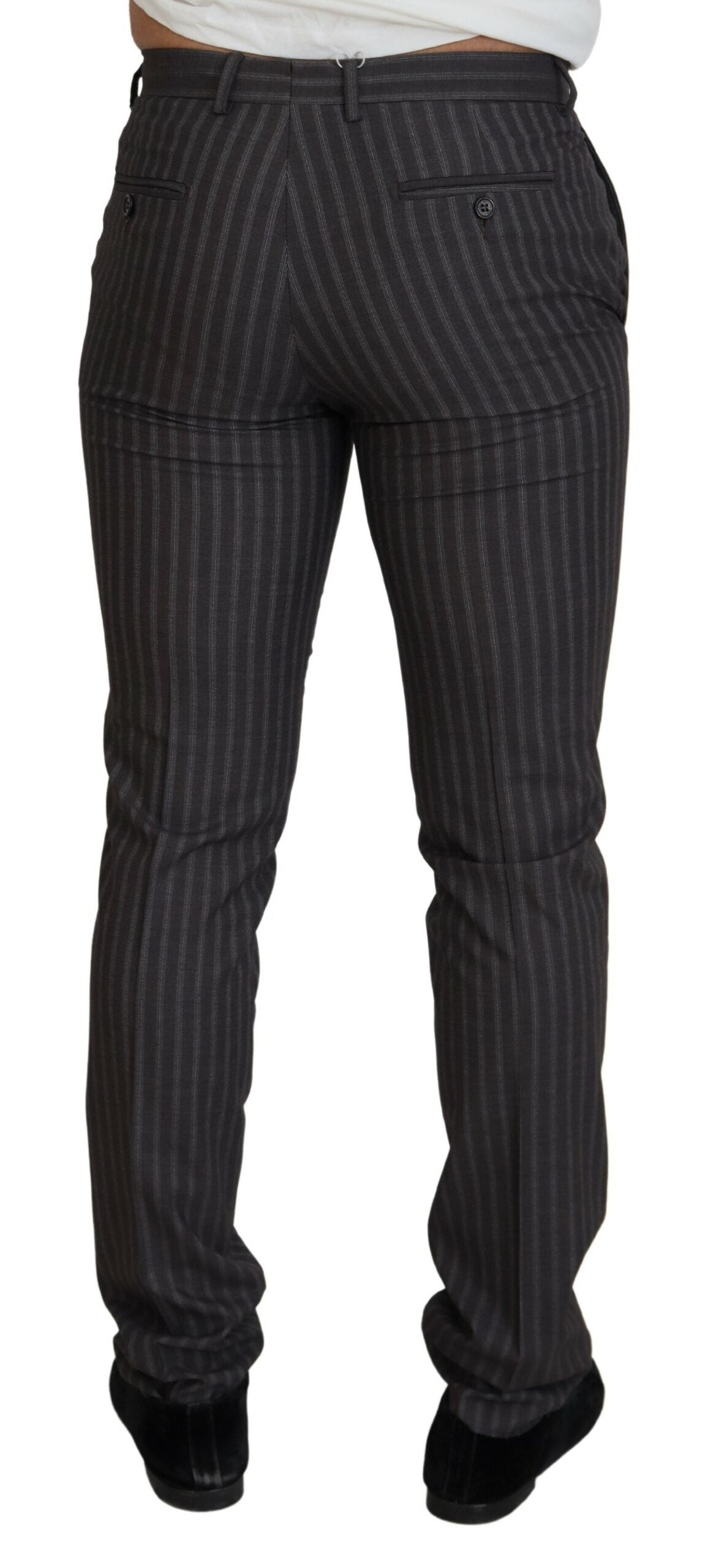 Bencivenga Brown Stripes Slim Fit Men Pants - Designed by BENCIVENGA Available to Buy at a Discounted Price on Moon Behind The Hill Online Designer Discount Store