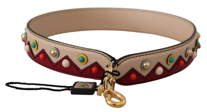 Beige Red Handbag Accessory Leather Shoulder Strap - Designed by Dolce & Gabbana Available to Buy at a Discounted Price on Moon Behind The Hill Online Designer Discount Store