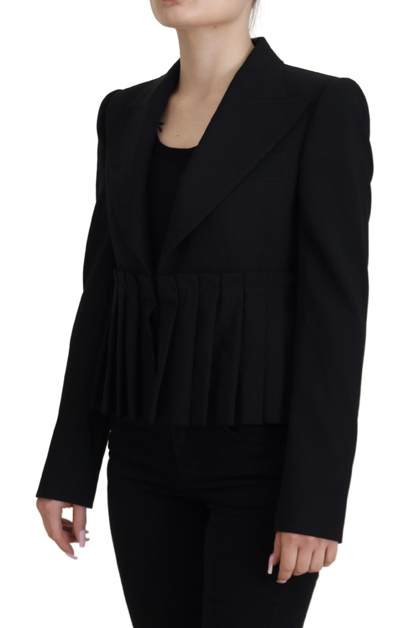 Dolce & Gabbana Black Single Breasted Fit Blazer Wool Jacket - Designed by Dolce & Gabbana Available to Buy at a Discounted Price on Moon Behind The Hill Online Designer Discount Store
