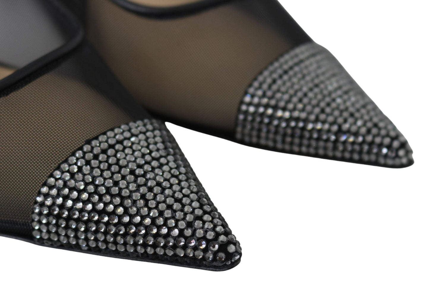 Jimmy Choo Black Mesh Amika 85 Diamond Pumps Shoes - Designed by Jimmy Choo Available to Buy at a Discounted Price on Moon Behind The Hill Online Designer Discount Store