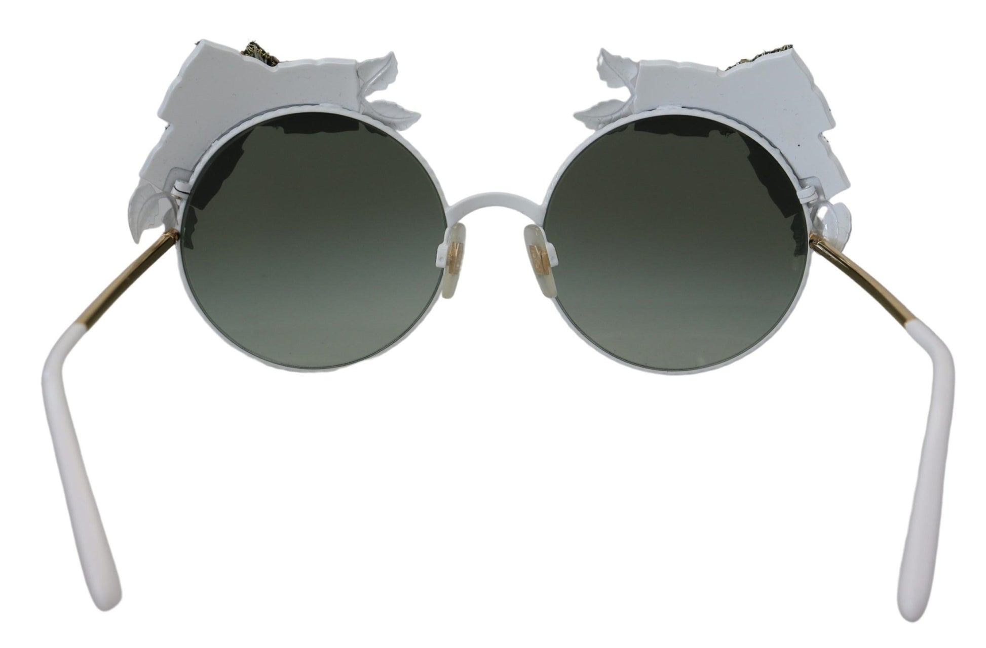 Gold Floral Embellished Metal Frame Round DG2186 Sunglasses - Designed by Dolce & Gabbana Available to Buy at a Discounted Price on Moon Behind The Hill Online Designer Discount Store