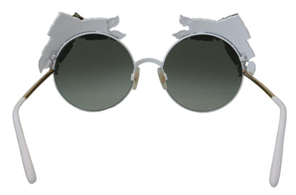 Gold Floral Embellished Metal Frame Round DG2186 Sunglasses - Designed by Dolce & Gabbana Available to Buy at a Discounted Price on Moon Behind The Hill Online Designer Discount Store